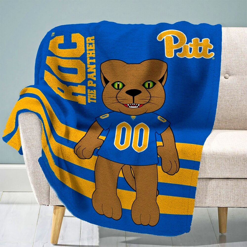 Sleep Squad Pittsburgh Panthers Mascot 60” x 80” Raschel Plush Roc Throw Blanket